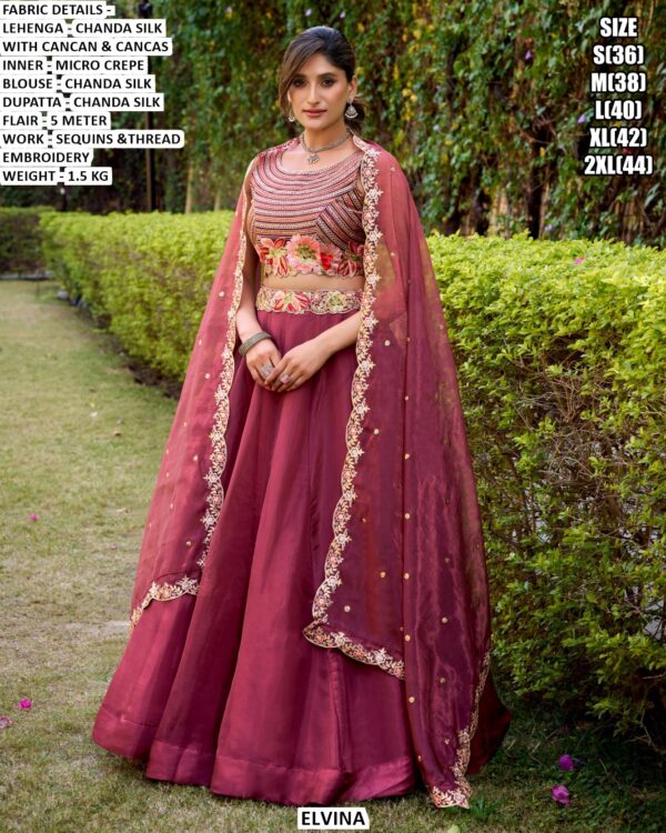 Fashion Empire! Classic Chanda Silk Plain With Sequins And Thread Embroidery Work Belt Lehenga Choli Sets