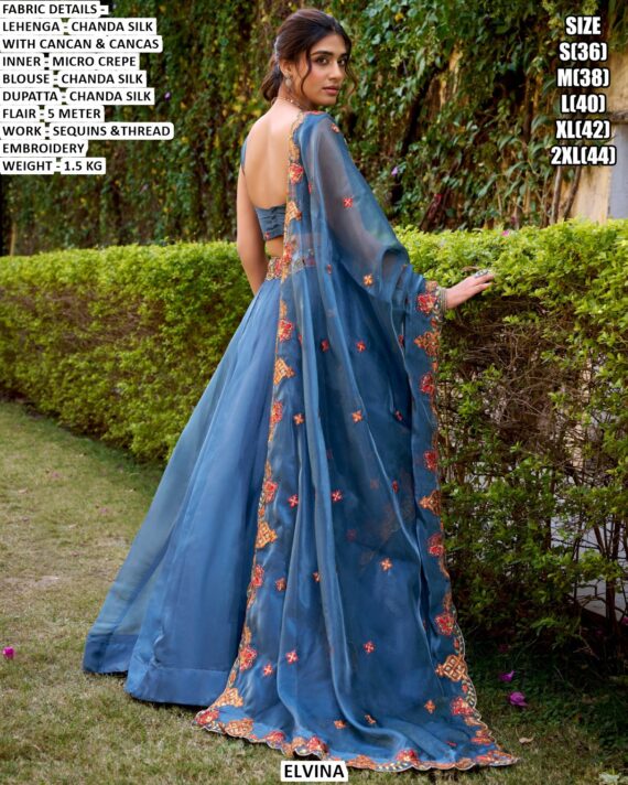 Fashion Empire! Classic Chanda Silk Plain With Sequins And Thread Embroidery Work Belt Lehenga Choli Sets