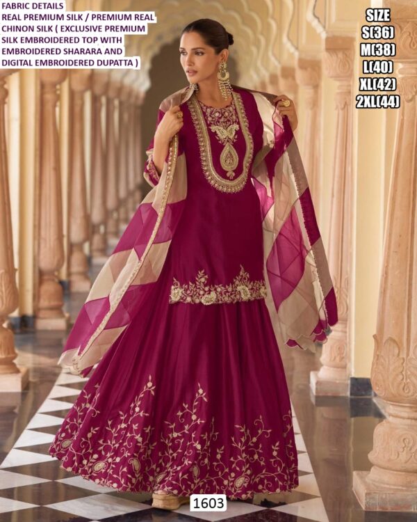 Premium Silk Readymade Pakistani Style Gharara Dress Designed For Weddings And Festivals