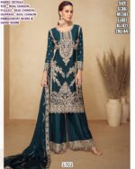 Achieve An Elegant Look For Indian And Pakistani Wedding Festivities With Our Chinon Stunning Designer Plazo Suits