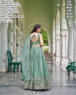 Beautiful Wedding Special Gold Crush Lehenga Choli Set In Mint Green And Lavender Colour!