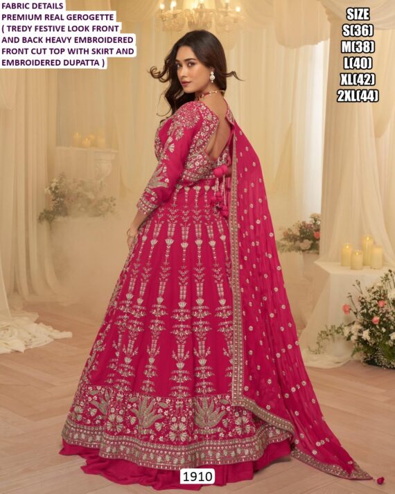 Premium Real Georgette With Intricate Embroidery Work Party Look Indo-Western Dresses