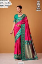 Make a Statement In This Sparkling Soft Woven Satin Sarees With a Sophisticated Design