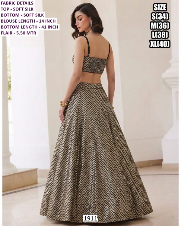 Soft Silk Simple With Designer Ladies Party Wear Crop Top And Skirt (Lehenga)!