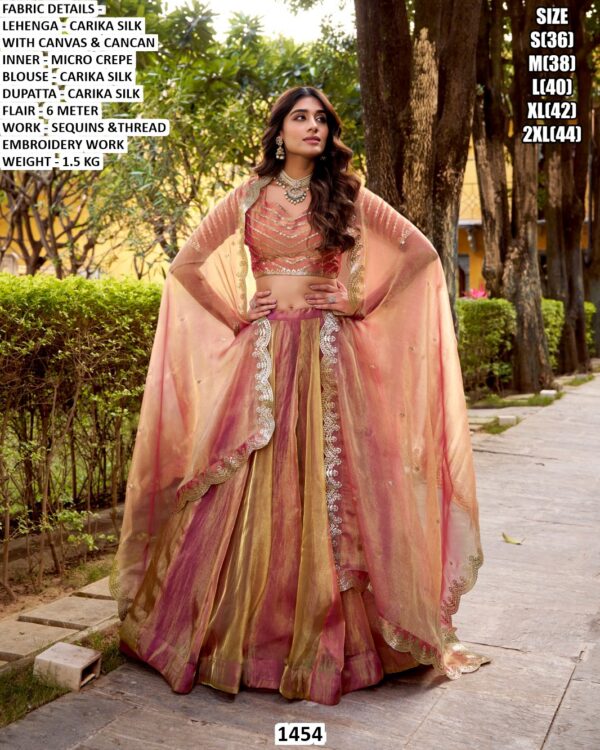 Create A Look Royal With This Carika Silk Wedding Lehenga Choli With Delicate Embroidery