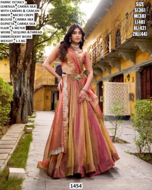 Create A Look Royal With This Carika Silk Wedding Lehenga Choli With Delicate Embroidery