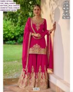 Elegant Wedding Style Ready To Wear Real Chinon Embroidered Ethnic Suits For Women