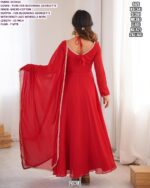 Pure Faux Blooming Georgette Suit Style Readymade Gown With Huge Flair And Dupatta