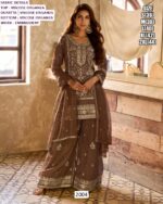 Amazing Colour Viscose Organza With Embroidery Work Plazo Style Salwar Kameez Suits