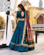 Vichitra Silk Embroidery And Printed Lehenga Choli With Heritage Inspired Festive Design