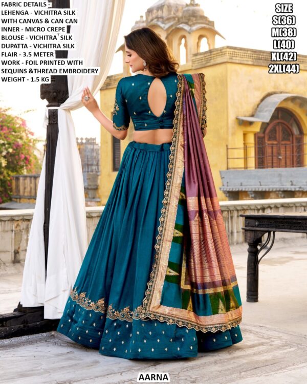 Vichitra Silk Embroidery And Printed Lehenga Choli With Heritage Inspired Festive Design