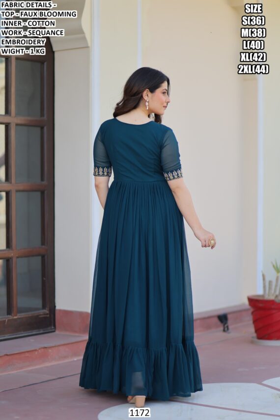 Dazzle In Elegance With This Exclusive And Attractive Embroidered Party Wear Gowns
