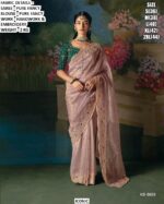 Accenting The Charming Feeling With This Pure Fancy Fabric Heavy Embroidery Work Wedding Wear Sarees