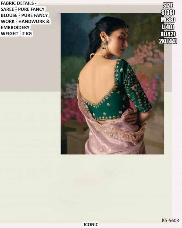 Accenting The Charming Feeling With This Pure Fancy Fabric Heavy Embroidery Work Wedding Wear Sarees