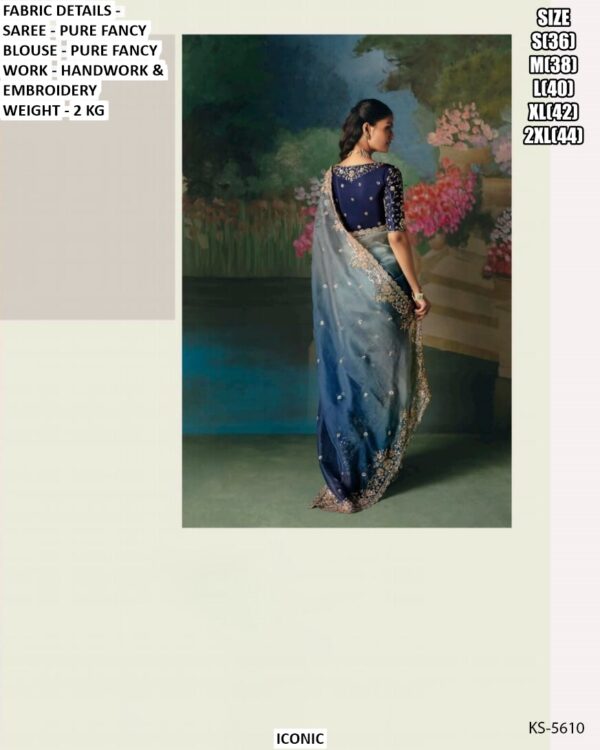 Accenting The Charming Feeling With This Pure Fancy Fabric Heavy Embroidery Work Wedding Wear Sarees