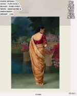 Accenting The Charming Feeling With This Pure Fancy Fabric Heavy Embroidery Work Wedding Wear Sarees