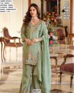 Straight Cut Salwar Suits Crafted From Pure Shimmer Fabric Featuring Embroidery And Hand Work