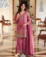 Straight Cut Salwar Suits Crafted From Pure Shimmer Fabric Featuring Embroidery And Hand Work