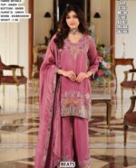 Straight Cut Salwar Suits Crafted From Pure Shimmer Fabric Featuring Embroidery And Hand Work