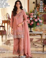 Straight Cut Salwar Suits Crafted From Pure Shimmer Fabric Featuring Embroidery And Hand Work