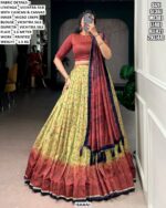 Trendy Culture's Vichitra Silk Printed Lehenga Choli With Dupatta - Festive Ethnic Wear Sets
