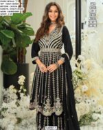 Heavy Chinon Multi-Embroidered Pakistani Wedding Wear Suits In Two Classic Colours!