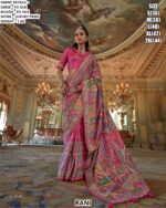 P.v Silk Traditional Wedding Wear Un-Stitched Sarees In Multi-Coloured Luxury Printed Work