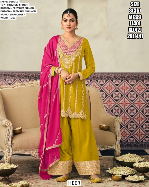 Celebrate In Style With This Elegant Premium Chinon Festive Wear Salwar Kameez Suits