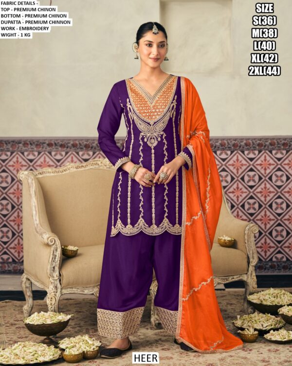Celebrate In Style With This Elegant Premium Chinon Festive Wear Salwar Kameez Suits