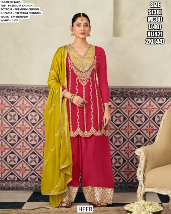 Celebrate In Style With This Elegant Premium Chinon Festive Wear Salwar Kameez Suits