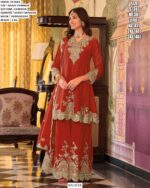 Wedding Wear Heavy Chinon Embroidered Sets Of Three Beautiful Salwar Kameez Suits