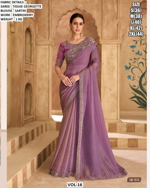 Party Wear New Indian Designer Fancy Women's Saree Collection With Blouse