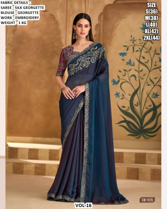 Party Wear New Indian Designer Fancy Women's Saree Collection With Blouse