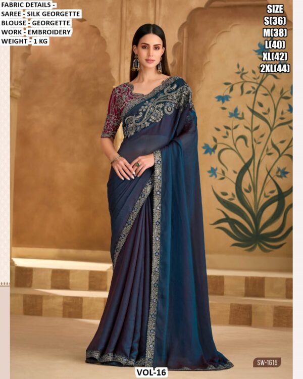 Party Wear New Indian Designer Fancy Women's Saree Collection With Blouse