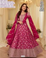 Viscose Jacquard Silk Embroidery And Weaving Design Gown Dupatta Sets - Wedding Dresses