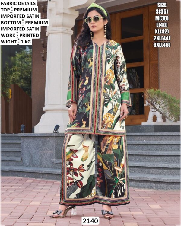 New Launch! Premium Exquisitely Crafted Readymade Imported Satin Stylish Co-ord Set