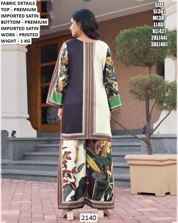 New Launch! Premium Exquisitely Crafted Readymade Imported Satin Stylish Co-ord Set