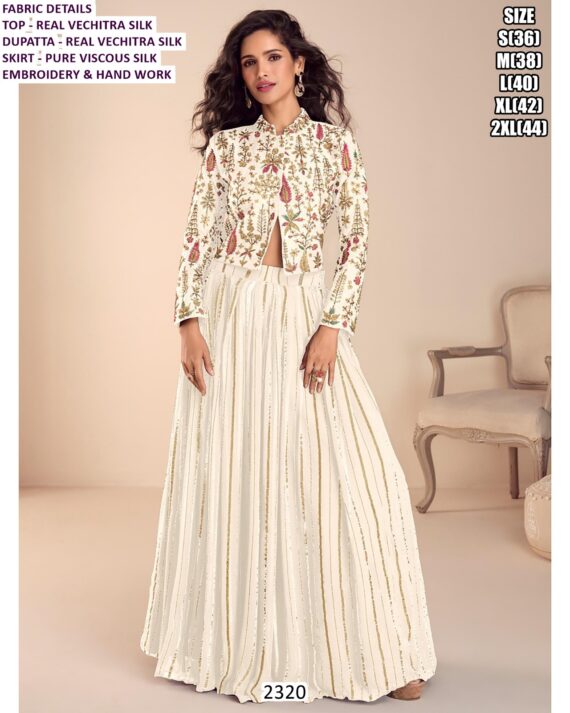 Look Glorious In Real Vichitra Silk Lehenga Style Dress Designed For Weddings And Parties