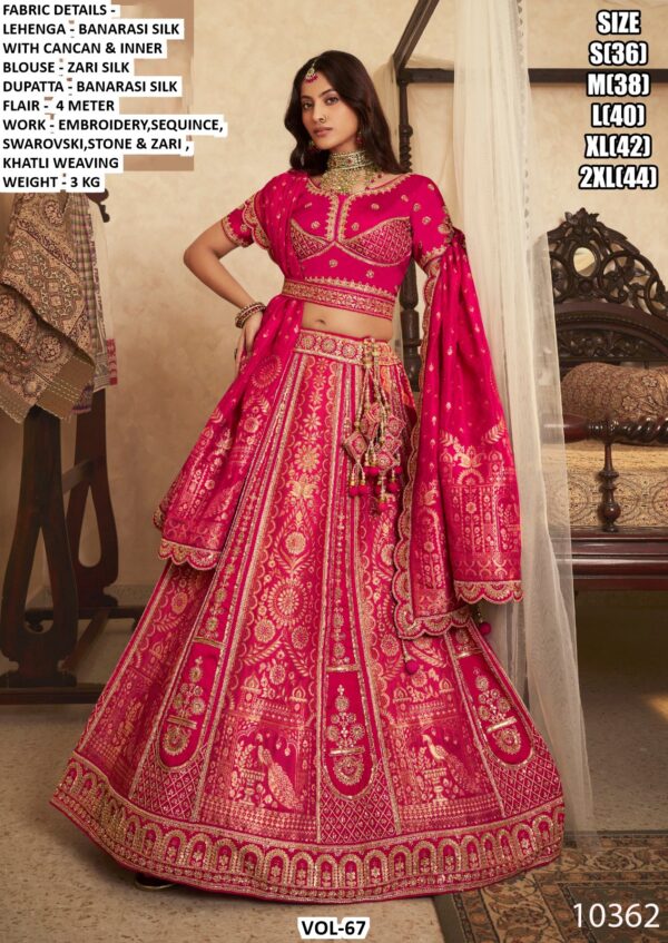 Elevate Your Wedding Elegance With Our Exquisite Banarasi Silk Bridal Lehenga Cholis
