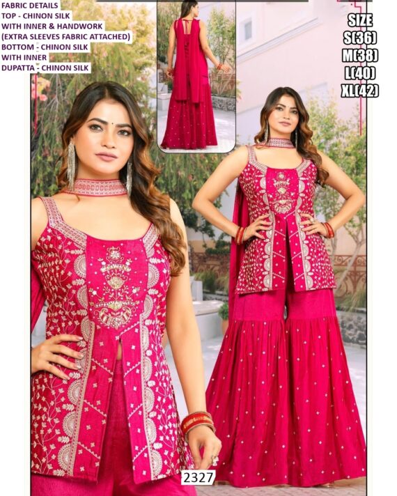 Luxurious Designer Indo-Western Three-Piece Set: Embroidery And High Material Elegance