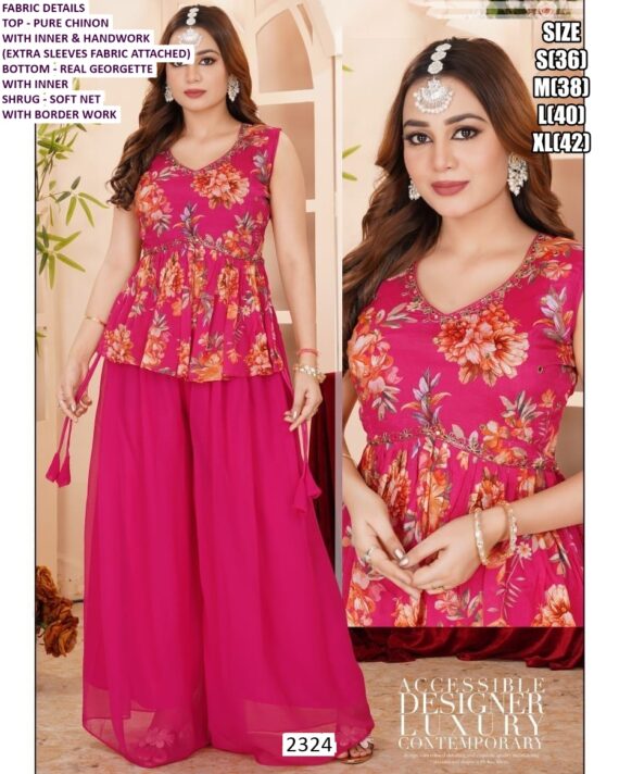 Luxurious Designer Indo-Western Three-Piece Set: Embroidery And High Material Elegance