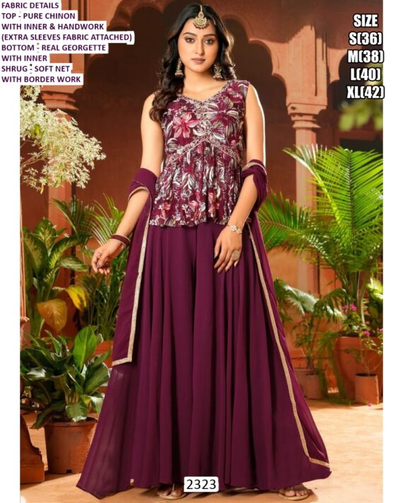Luxurious Designer Indo-Western Three-Piece Set: Embroidery And High Material Elegance