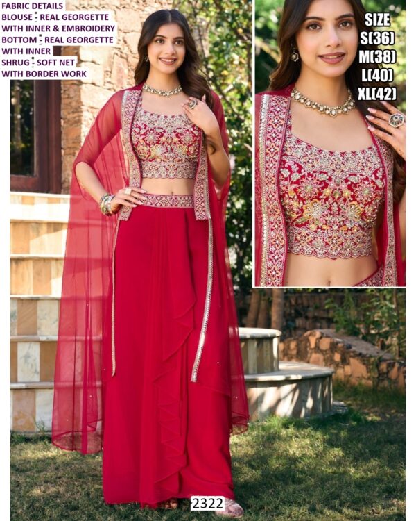Luxurious Designer Indo-Western Three-Piece Set: Embroidery And High Material Elegance
