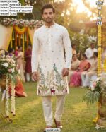 Buy Online Men's Pure Silk Wedding Wear Kurta Pajama With Thread And Sequins Work