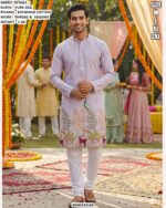 Buy Online Men's Pure Silk Wedding Wear Kurta Pajama With Thread And Sequins Work