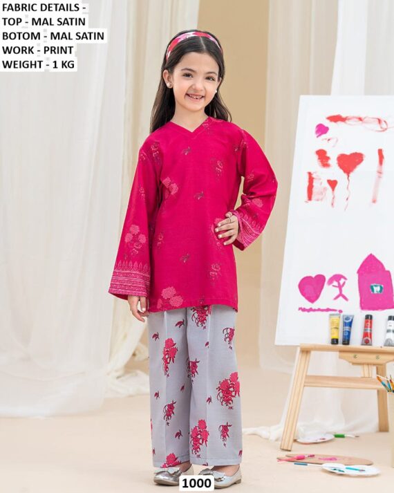 Wonderful Kid's Mal Satin Co-ord Sets For Little Girls - Trendy And Comfortable Dress
