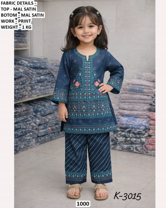 Wonderful Kid's Mal Satin Co-ord Sets For Little Girls - Trendy And Comfortable Dress