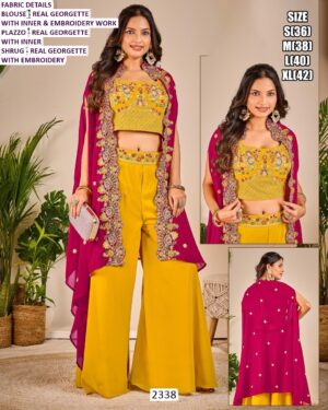 Luxurious Designer Indo-Western Three-Piece Set: Embroidery And High Material Elegance