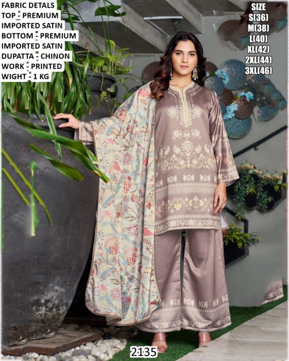 New Launch! Premium Exquisitely Crafted Readymade Imported Satin Stylish Salwar Suit