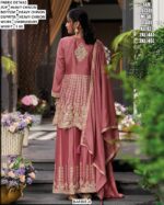 Three Piece New Exclusive – Elegant Heavy Chinon Embroidered Suit Set Fully Stitched